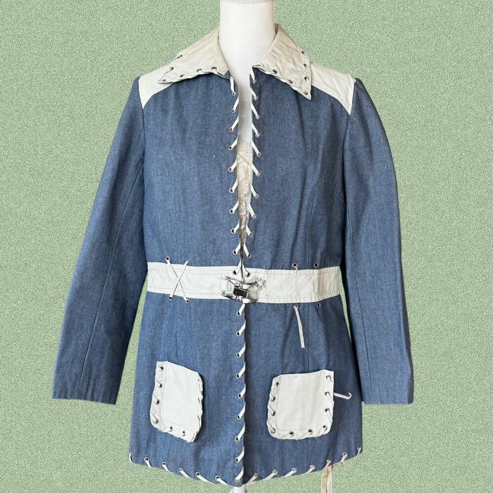 Vintage worldknits denim leather